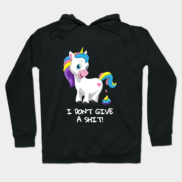 Funny Unicorn Poop SHIRT I don't give a Shit Funny Humor Hoodie by ELFEINHALB